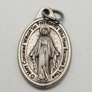 Miraculous Medal Our Lady Pendant Italy Immaculate Conception Devotional Charm